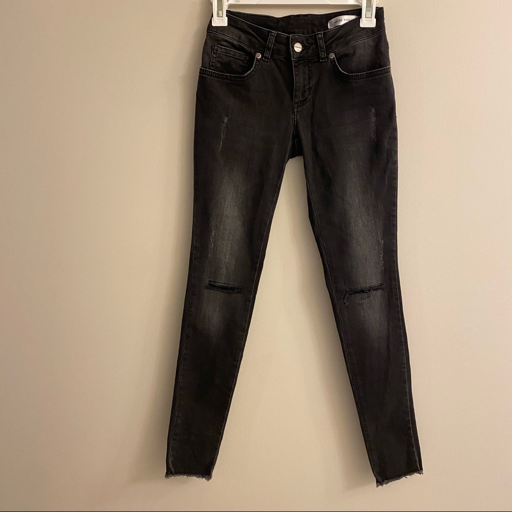 Anine Bing Black Distressed Skinny Jeans